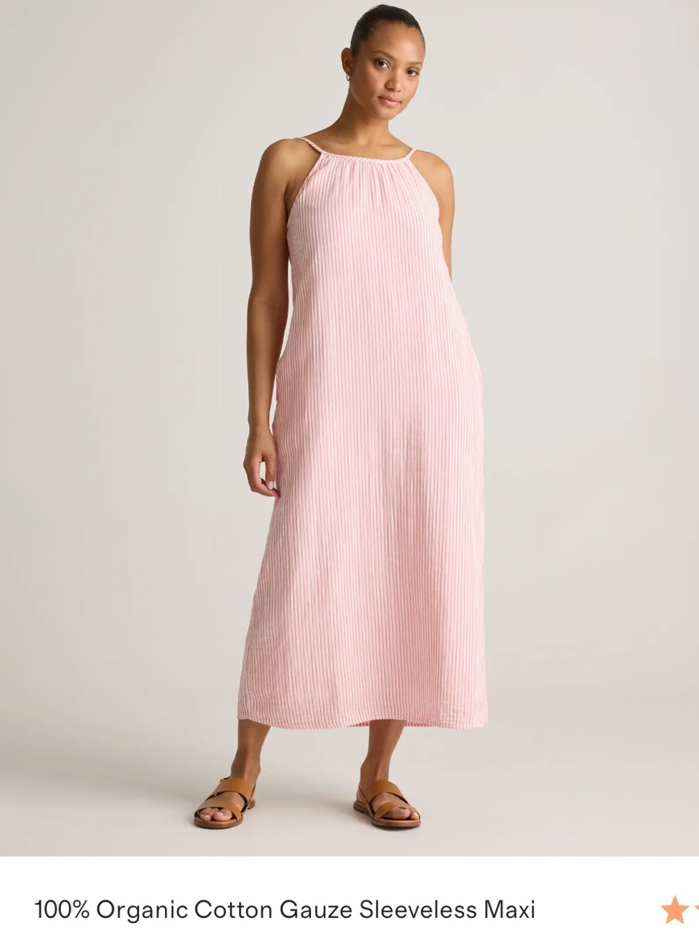 Quince organic cotton gauze sleeveless maxi dress